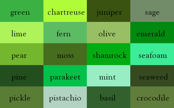 สีในภาษาอังกฤษ