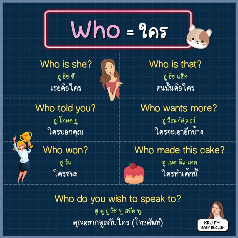 รู้ไว้ ถามคล่อง What, Where, When, Why, Whose, Which, How, Who