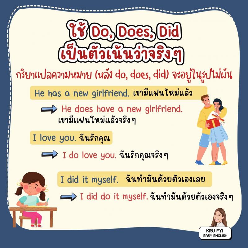 มัดรวมวิธีใช้ Do Does Did Done ในชีวิตประจำวัน