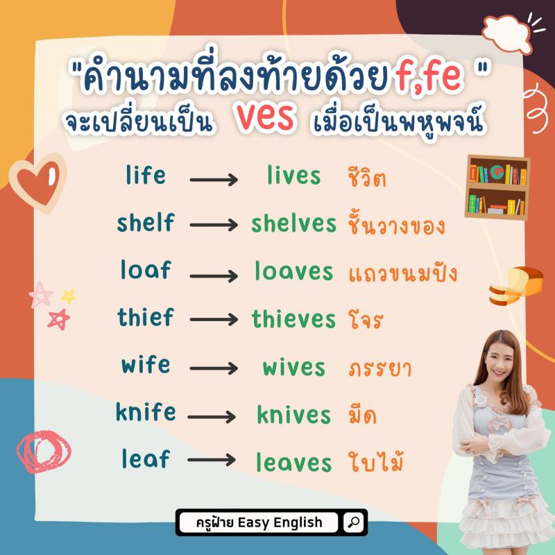 วิธีการเติม s ที่คำนาม