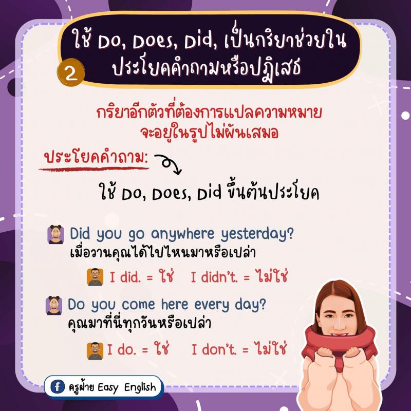 การใช้ Do Does Did Done พร้อมตัวเอย่าง