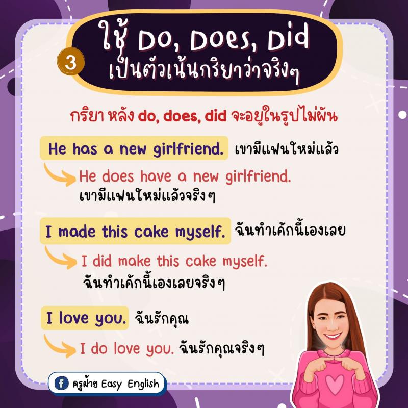 การใช้ Do Does Did Done พร้อมตัวเอย่าง