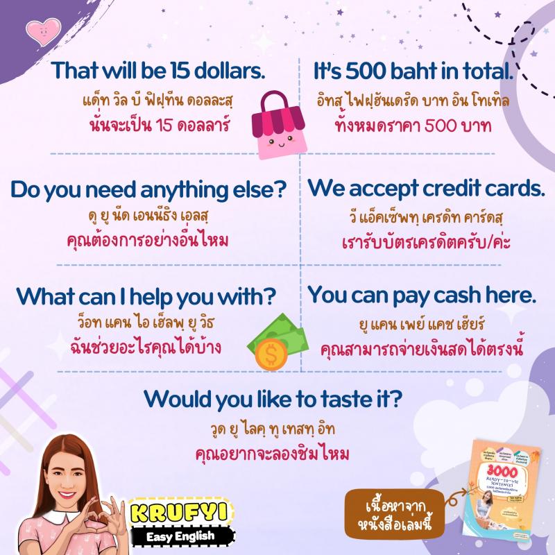 ประโยค ENG สำหรับแม่ค้า & ลูกค้า ไว้ซื้อ-ขายของ