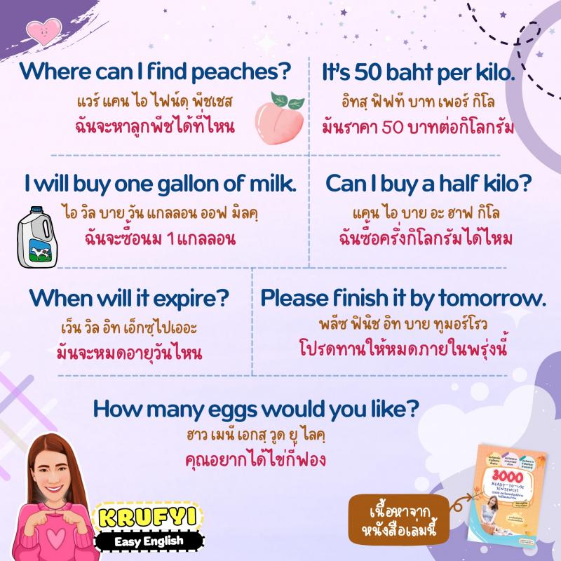 ประโยค ENG สำหรับแม่ค้า & ลูกค้า ไว้ซื้อ-ขายของ